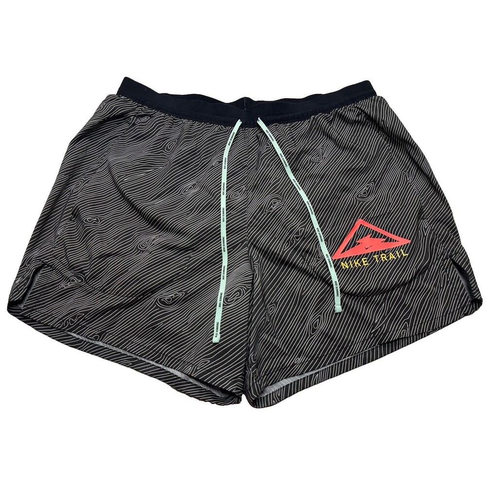 Men's Nike Dri-Fit Trail Running Shorts 5" Size Medium Black Grey DJ0588-010